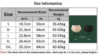 Women’s Low Waist Mesh Tummy Control Panty – Slimming Padded Seamless Underwear, Fake Buttock Body Shaper & Hip Enhancer