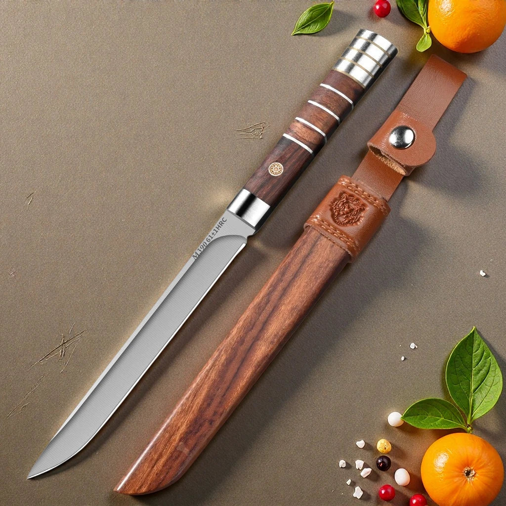 M390 Stainless Steel Meat Cutting Knife Set – 62 HRC Ultra-Sharp Butcher Knives for Meat and Fruit Preparation