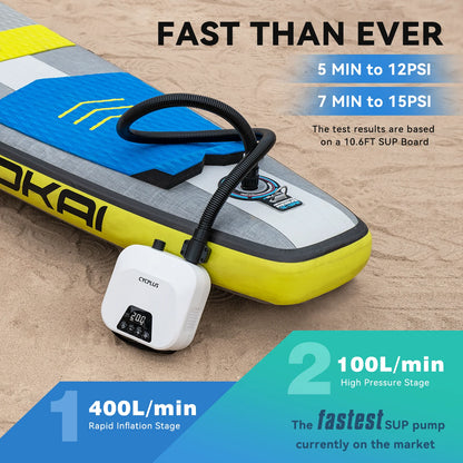 CYCPLUS D14PRO Electric SUP Inflation Pump – 20PSI, 38.48Wh Battery for Inflatable SUP Board, Surfing, Tent, Boat, Air Mattress