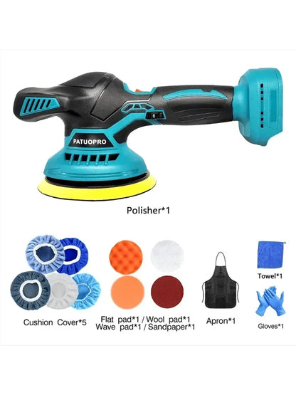 150mm Cordless Car Polisher 5000RPM – 6-Speed Rechargeable Electric Rotary Polishing Machine for Makita 18V Battery (Tool Only, No Battery)