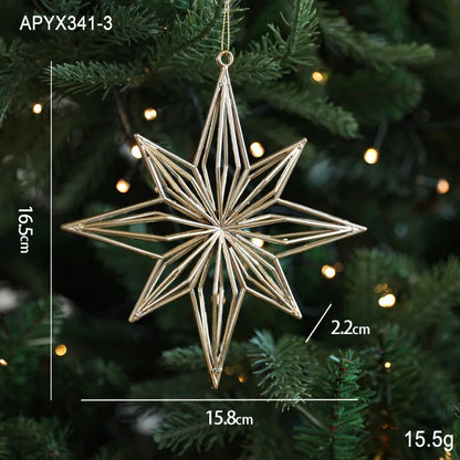 Christmas Tree Ornaments – Gold Plastic Balls with Butterfly, Dragonfly, Angel & Snowflake Decorations