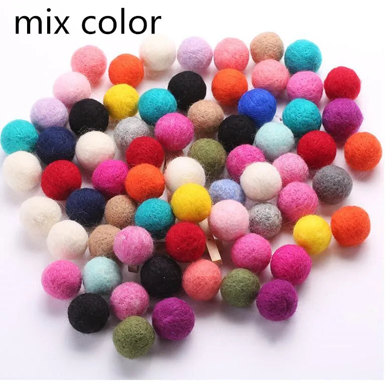 Round Wool Felt Balls - 20mm Mixed Color Pom Poms for DIY Crafts Home Decoration 10pcs Pack