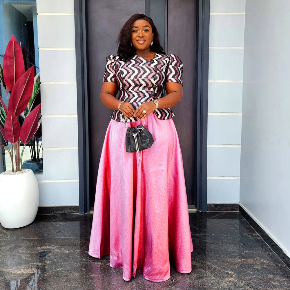 Elegant African Dresses for Women - Plus Size Dashiki Ankara Long Dress for Wedding & Party 2025
