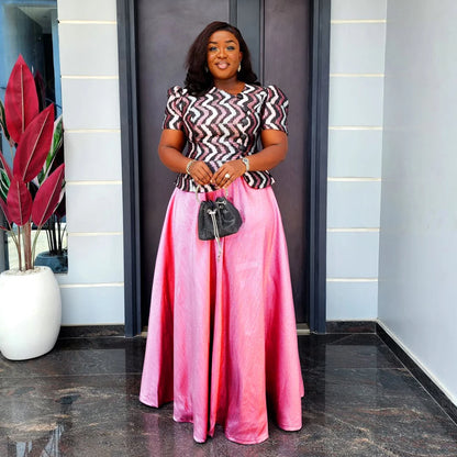 Elegant African Dresses for Women - Plus Size Dashiki Ankara Long Dress for Wedding & Party 2025