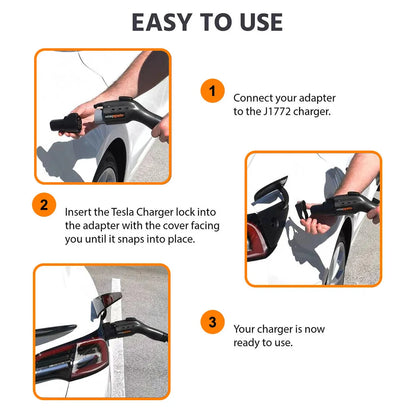 EV Charge Adapter Lock for Type1 J1772 to Tesla Model X/Y/3 (2021-2023) – Safety Protection & Charging Accessory