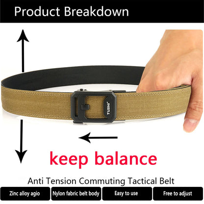 TUSHI Men's Military Tactical Belt – Heavy-Duty Sturdy Nylon with Automatic Buckle for Outdoor & Casual Wear