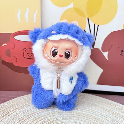 15cm/17cm LABUBU Doll Outfits – Sitting Party Plush Animal Sets for Generations 1-3, Cute Gifts for LABUBU Fans