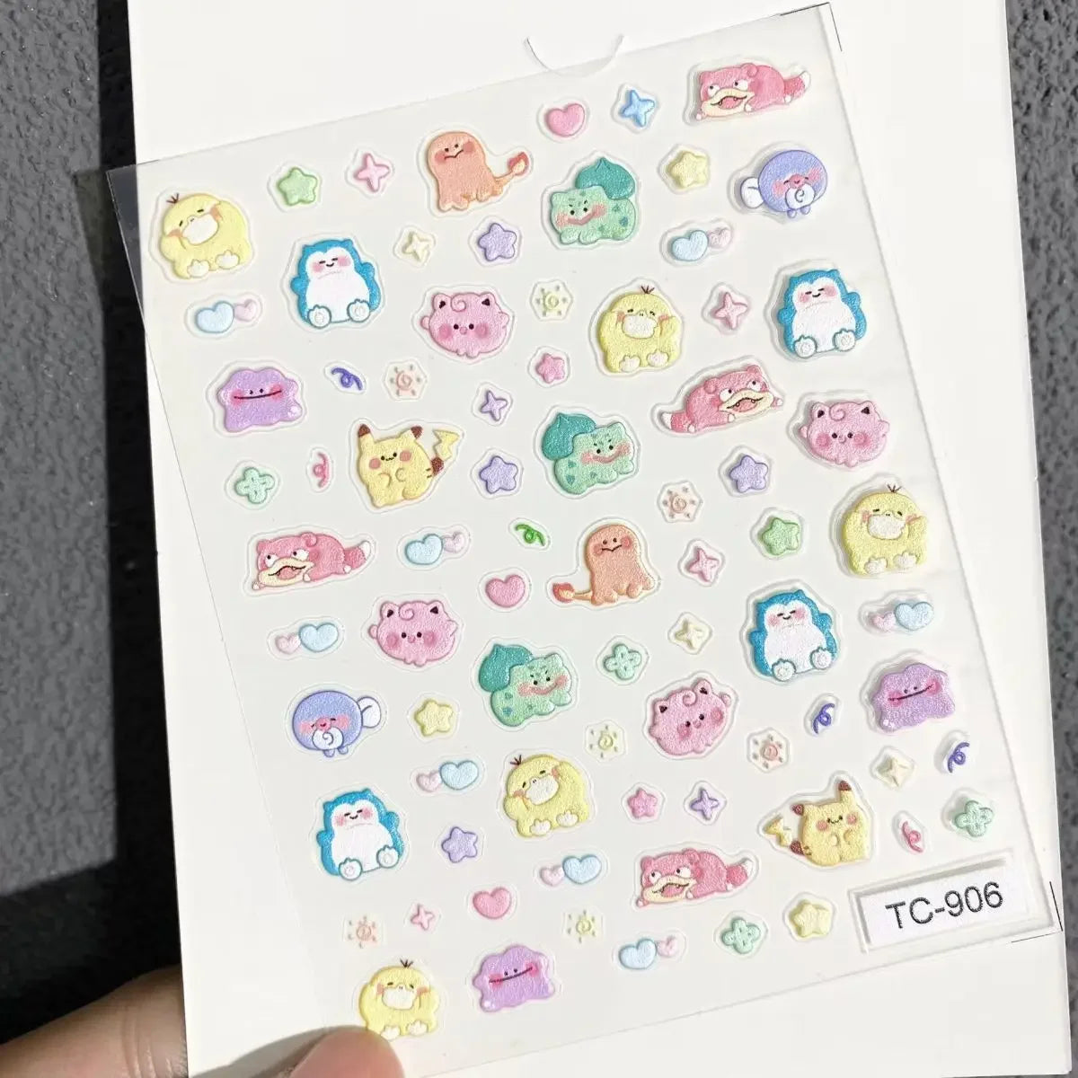 Pokemon Pikachu 5D Nail Stickers - Embossed Nail Art Decals for DIY Phone Case Decor Birthday Kids Gift