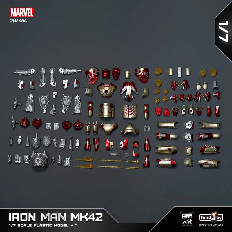 1:7 Scale FondJoy Iron Man Action Figure - MK42, MK43, MK5, MK6, MK7 DIY Tony Stark Legend Collection, Anime Model Gift for Kids