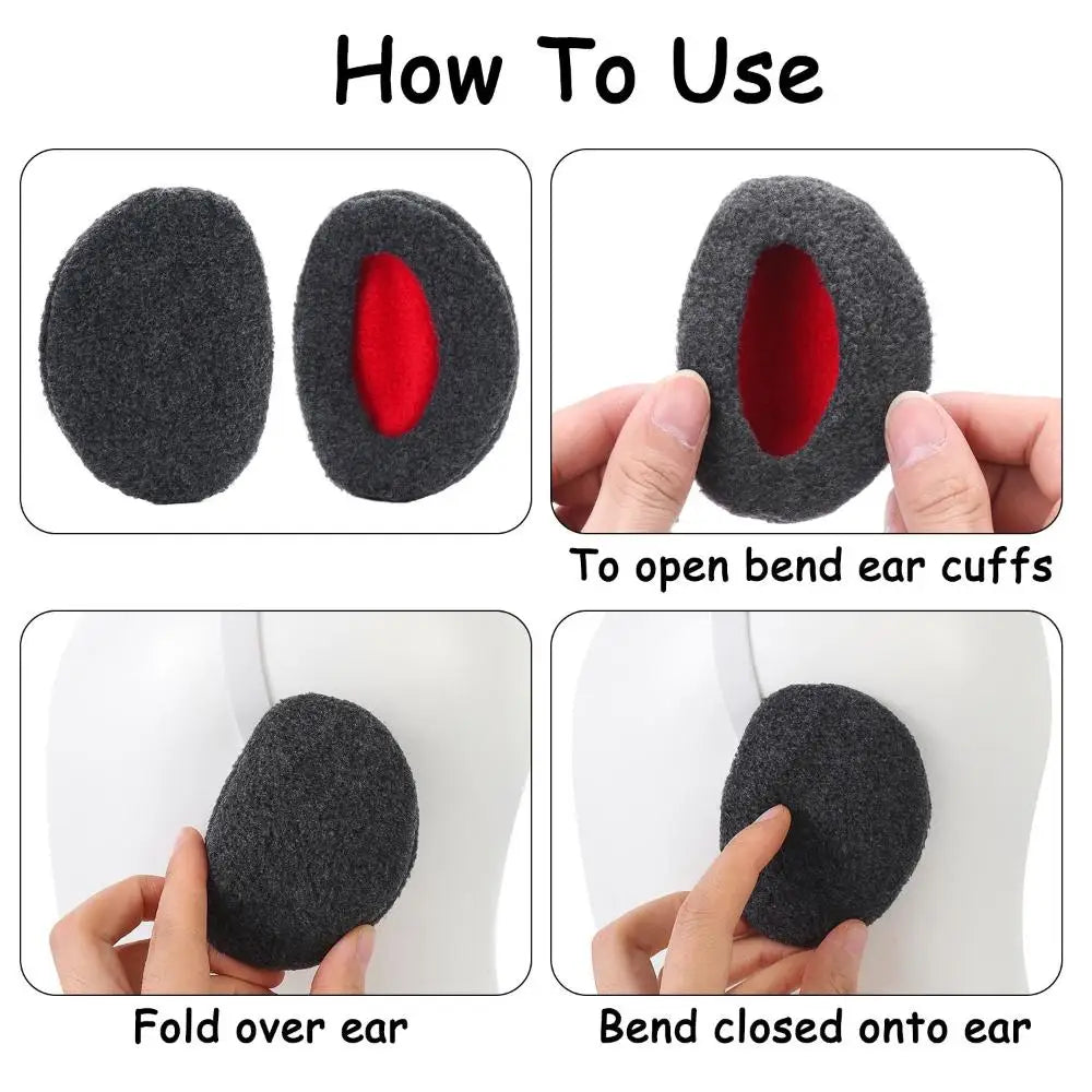 Winter Fleece Ear Cover Bandless Earmuffs for Men, Women, and Kids - Soft Thick Windproof Ear Warmers for Ear Protection