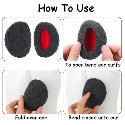 Winter Fleece Ear Cover Bandless Earmuffs for Men, Women, and Kids - Soft Thick Windproof Ear Warmers for Ear Protection