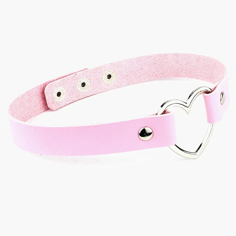 PU Leather Gothic Choker Collar Necklace - Punk Rivet Spike Bell Ring Cosplay Jewelry for Parties and Costumes