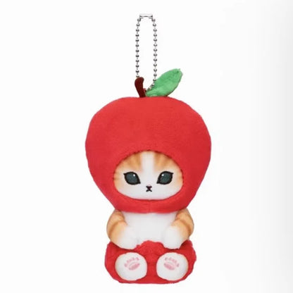 Yoyo Japanese Style Mofusand Plushie Shark Cat Keychain — Cute Fruit & Vegetable Soft Pendant Gift for Girls
