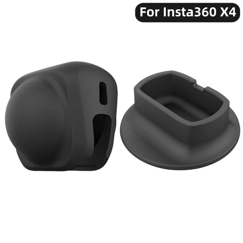 Silicone Desktop Base Holder & Lens Cover for Insta360 X4 - Fixed Stand Mount for Camera Accessories