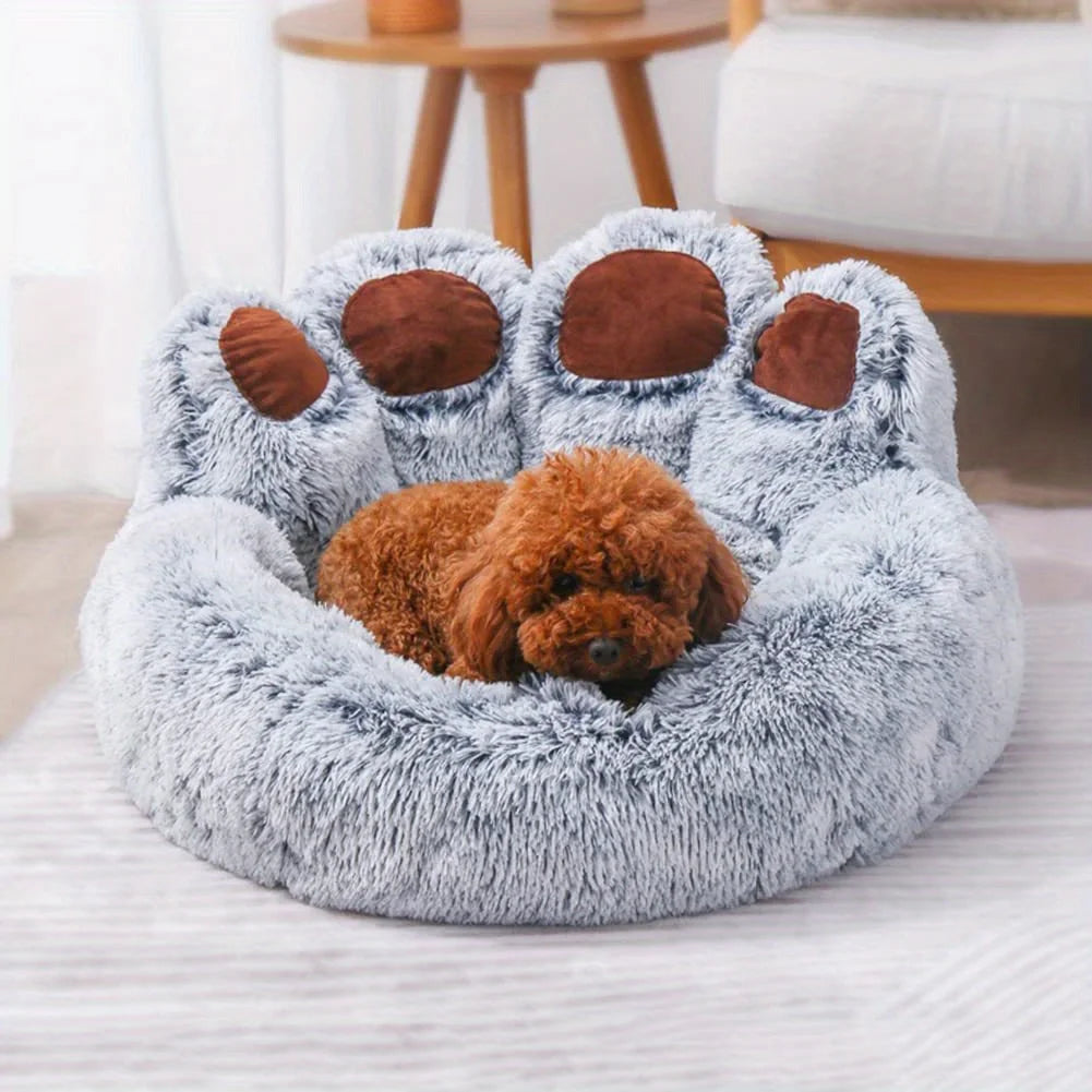 Cute Bear Paw Shape Pet Bed – Soft Fluffy Dog & Cat Sofa Cushion Sleeping Bed for Small, Medium & Large Pets Comfortable Cozy Pet Mattress