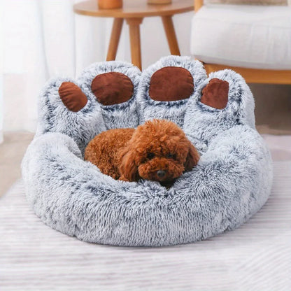 Cute Bear Paw Shape Pet Bed – Soft Fluffy Dog & Cat Sofa Cushion Sleeping Bed for Small, Medium & Large Pets Comfortable Cozy Pet Mattress