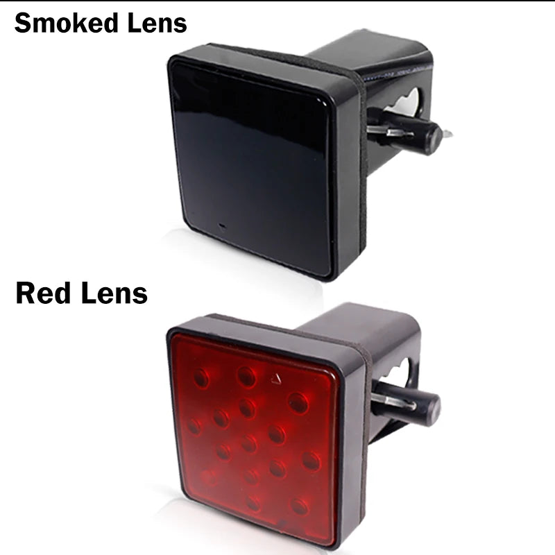 2-Inch Trailer Hitch Receiver Cover with 15 LED Brake Lights - 4-Pin Car Signal, Warning & Strobe Light Accessory