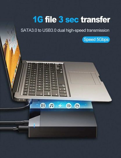 3.5 Inch USB 3.0 to SATA External Hard Drive Enclosure Case for SSD/HDD up to 10TB – PC & Laptop Compatible