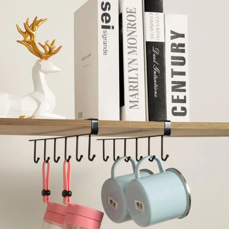 Black Kitchen Hanger Hook - No Marks or Nails, For Storing Pots, Shovels, and Utensils - Kitchen Utensils Storage Rack