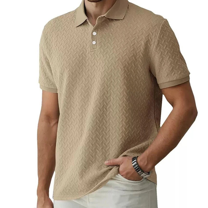 Men's Solid Color Polo Shirt - Summer Short Sleeve Breathable Streetwear Casual Top