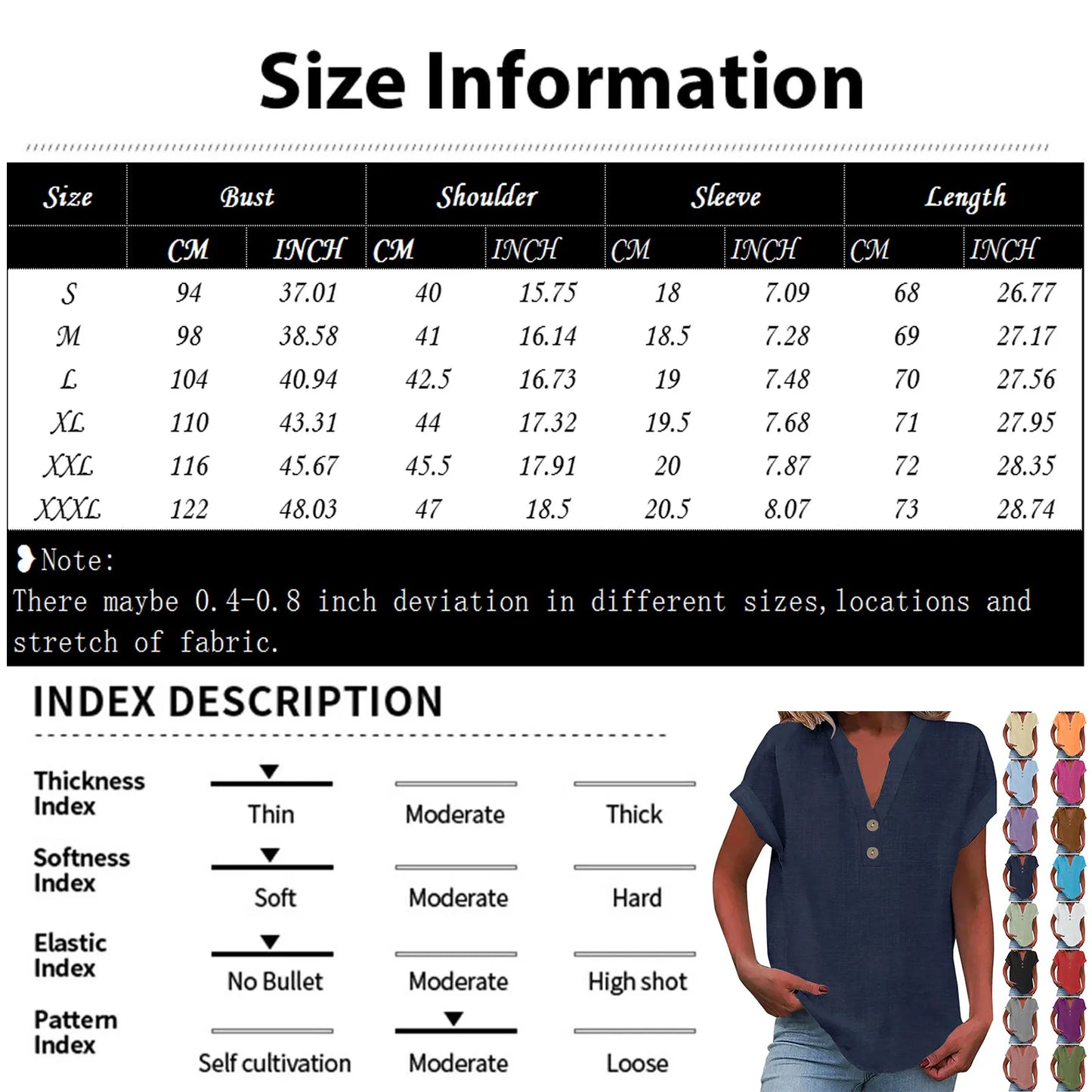Women’s Summer Cotton Linen V-Neck Button Down Shirt – Breathable Casual Office Top in Solid Colors