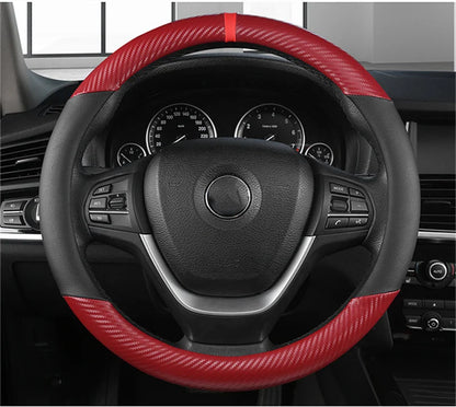 Fashion Universal Car Steering Wheel Cover — Breathable, Anti-Slip, 37-38cm Car Accessory