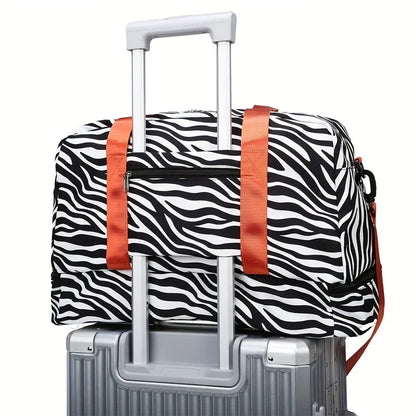 Women’s Carry-On Travel Bag – Spacious Animal Print Nylon Gym & Sports Bag, Large Capacity Weekend Overnight Bag