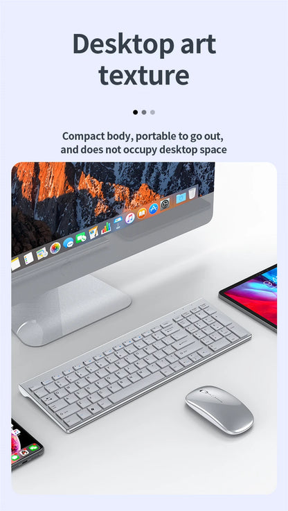 Bluetooth 5.0 & 2.4G Wireless Keyboard and Mouse Combo – Mini Multimedia Set for Laptop, PC, TV, iPad, MacBook, Android