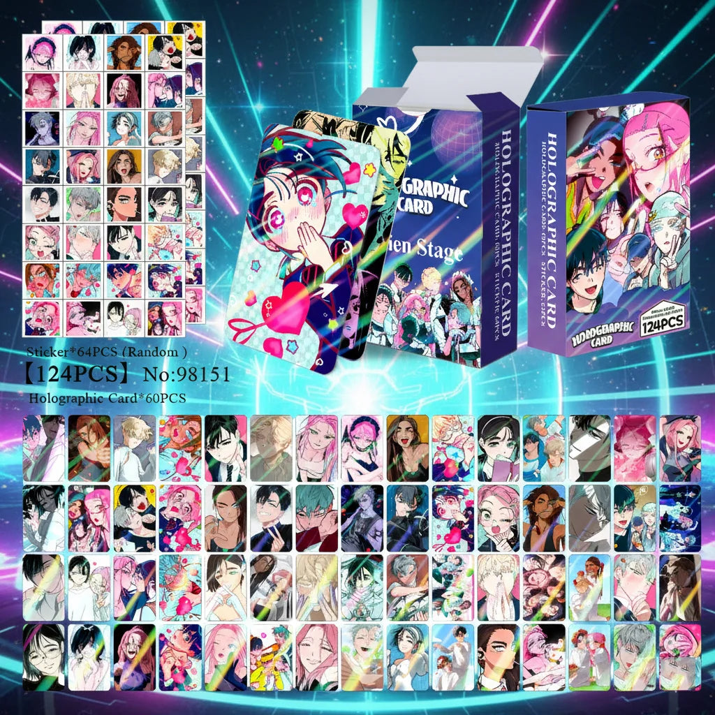 124PCS Alien Stage Holographic LOMO Cards & Stickers - Collectible Fan Gift Set Featuring Luka, Hyuna & Ivan