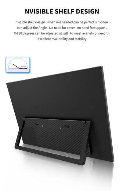 HGFRTEE 14.1in Portable IPS Monitor — 2nd Screen for Laptop, Xbox & Raspberry Pi (Bracket Included)