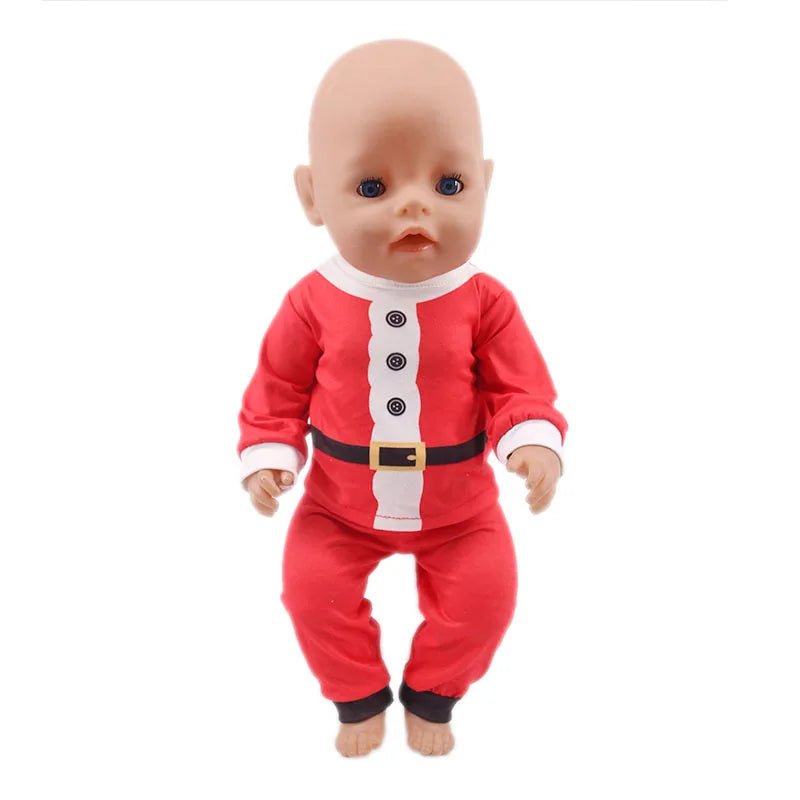 Pop Doll Christmas Outfit — Dress, Top & Pants Set for 18-Inch American and 43CM Reborn Baby Dolls, Our Generation Girl’s Toy Accessories