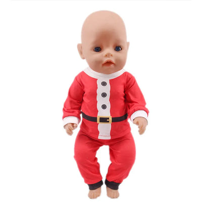 Pop Doll Christmas Outfit — Dress, Top & Pants Set for 18-Inch American and 43CM Reborn Baby Dolls, Our Generation Girl’s Toy Accessories