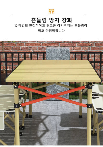 Camping Folding Table & Chair Set – Lightweight, Stable, Easy to Install Outdoor Table for Camping