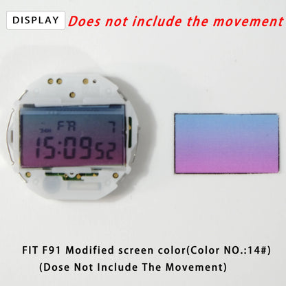 Casio F91W WS-7 A158 A159W A168 Screen Color Film - 3PCS Retro Square DIY Watch Modification Stickers
