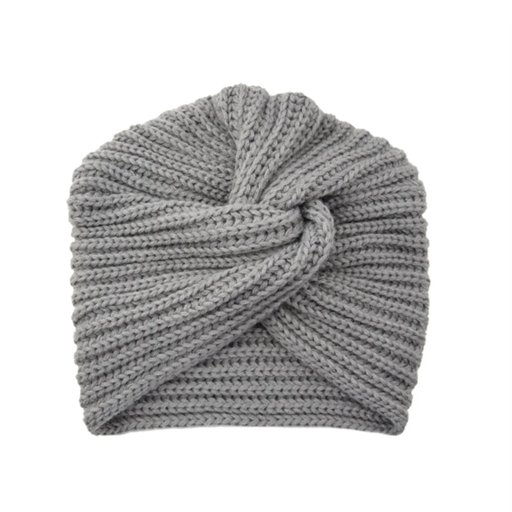 Women's Knitted Turban Hat - Bohemian Cashmere Cross Wrap Indian Wool Bonnet Cap