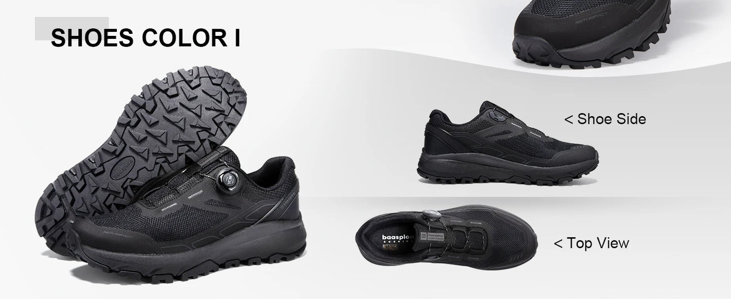 Baasploa Men’s Hiking Shoes – Breathable Outdoor Climbing & Walking Sneakers, Non-Slip & Durable