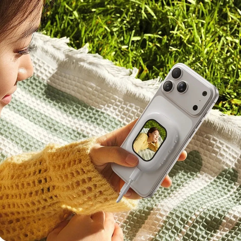 Mini Wireless Magnetic Phone Screen Projector - Rear Camera Selfie Monitor for Vlog & Live Streaming
