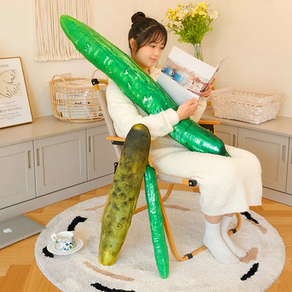 Giant Green Pickled Cucumber Plush Toy – Soft Stuffed Doll, Funny Long Pillow for Sleep, Home Decor & Birthday Gift