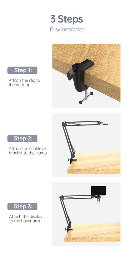 RIEVBCAU Flexible Microscope Arm Stand – Adjustable Metal Bracket, Coin Microscope Mount for DM4, DM7, DM9, MS1, MS3