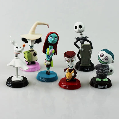 Nightmare Before Christmas & Freddy Krueger Bobble Head Dolls — Jack Skellington PVC Action Figure Collectible Toy