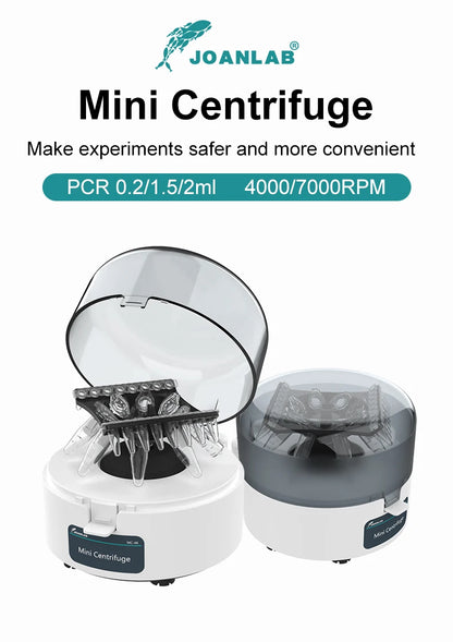 JOANLAB Mini Centrifuge Machine – PCR Plasma Lab Microcentrifuge 4000/7000rpm for 0.2/1.5/2ml Tubes
