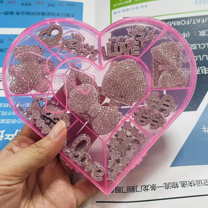 43PCS Luxury Charm Set — Diamond Bow, Perfume Bottle, Butterfly & Lip Decorations for Phone Case, Purse, and DIY Crafts