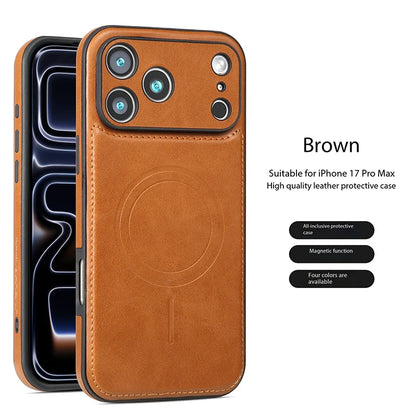 Luxury Magnetic Leather Case - Shockproof MagSafe Compatible Cover for iPhone 12, 13, 14, 15, 16 & 17 Series