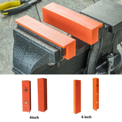 2PCS Magnetic Soft Jaw Pads – 4/5/6 Inch Rubber Pads for Metal Vise Bench Machine Tools