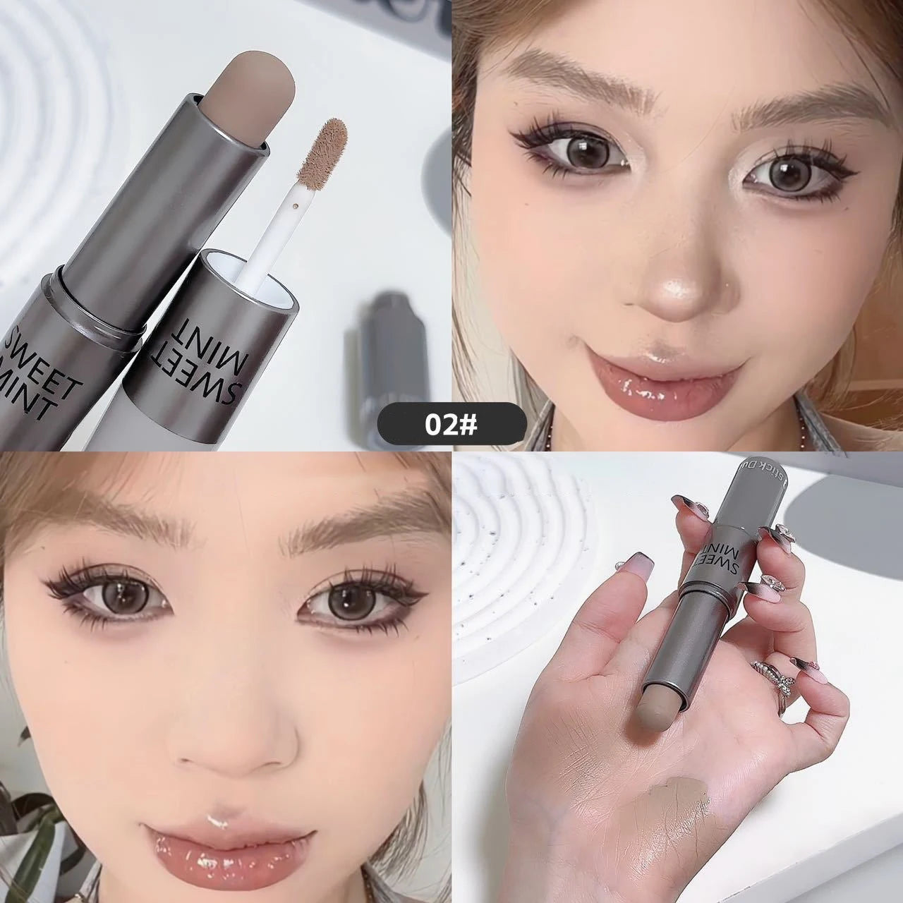 Moisturizing Matte Contour Stick - Waterproof Concealer Highlighter for 3D Nose Shadow Face Sculpting Makeup