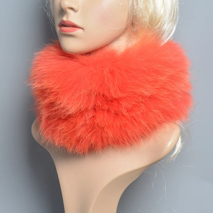 2025 Real Fox Fur Scarf and Headband – Luxury Winter Neck Warmer for Women, 100% Natural Fur, Elastic Ring Muffler