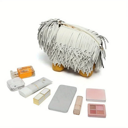Women’s Luxury Designer PU Leather Crossbody Wallet – Cute Dog-Shaped Evening Handbag