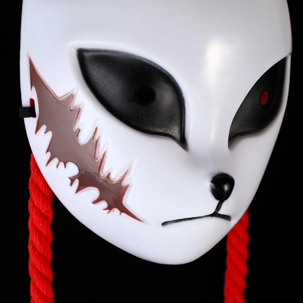 Anime Demon Cosplay Mask — Kimetsu No Yaiba Sabito & Makomo ABS Plastic, Deluxe Halloween Party Costume Props