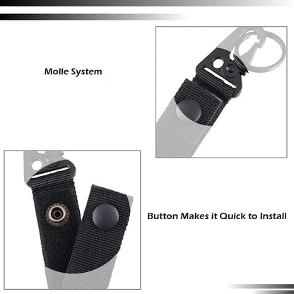 Tactical Molle Keychain with Metal Hook – Nylon Backpack Key Holder