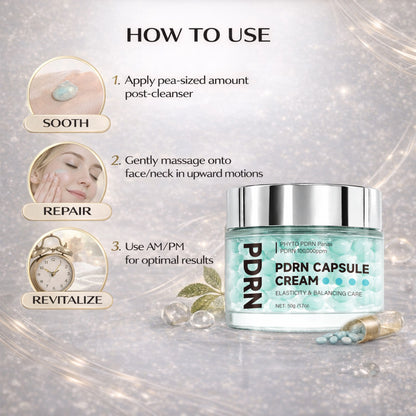 PDRN Capsule Cream 100 Moisturizer with Hyaluronic Acid & 9 Peptides, Hydrating, Firming & Nourishing Face Cream